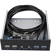 Wendry USB 3.0 Front Panel Hub, Optical Drive 5.25-inch Front Panel, 4-Ports Support USB 3.0, USB...