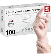 Schneider Clear Vinyl Exam Gloves, Latex-Free, Disposable Medical Gloves, Cleaning Gloves, Food S...