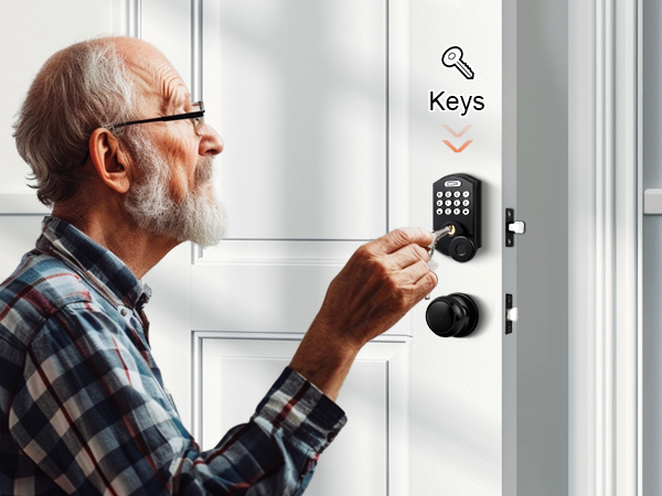 smart door lock with knob