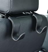 Amooca Car Seat Headrest Hook Universal Vehicle Storage Hanger Leather with Metal