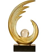 XYQXYQ Modern Abstract Art Sculptures, Gold Entryway Table Accents, Black Shelf Decor Accents, Ab...