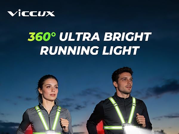 Viccux 800LM Ultra Bright & 7+2 Modes Running Lights for Runners
