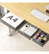 SVNNELP Under Desk Table Drawer Storage Organizer,3 Pack Large & Medium & Small Slide Out Desk Dr...