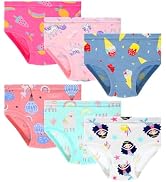 HYCLES Little Girls Underwear, Toddler Girls Soft Cotton Undies Kids Panties (6-pack)