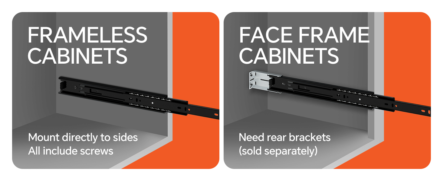 top mount drawer slides