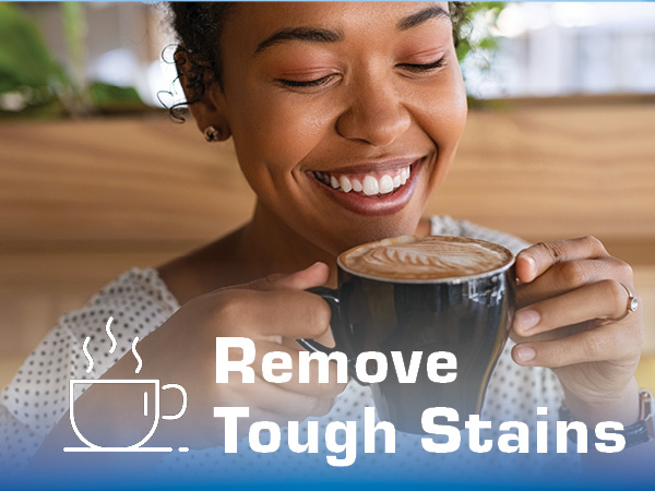 Remove yellow tooth stains from coffee, smoking and wine with Plus White Whitening Gel