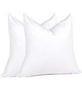 Euro Pillow Inserts 26 x 26 (Pack of 2, White), Down Feather Pillow Stuffer, Premium White Pillow...