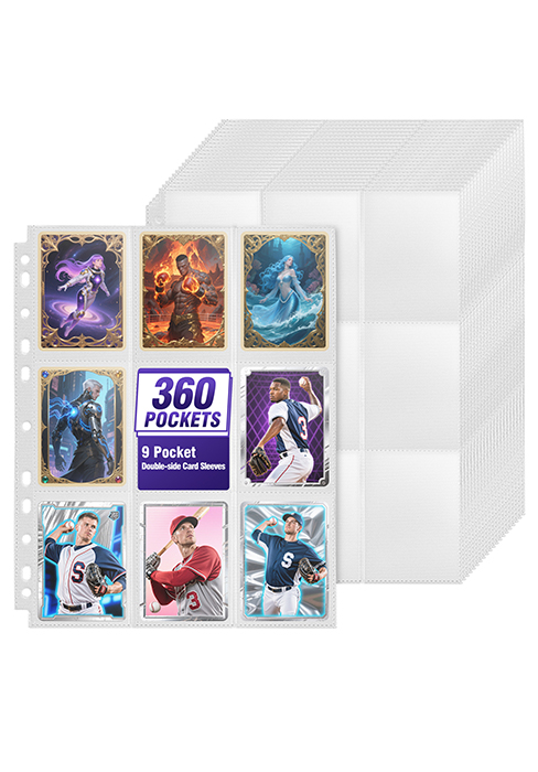 trading card binder 9 pocket, collector card sleeves binder sheets, photocard binder