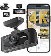 Pernis 4K Dash Cam Front and Rear, STARVIS Sensor, Free Card Included, 2.4GHz WiFi Dash Camera fo...