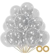 110pcs Clear Balloons, Clear Latex Balloons 12 inch, Transparent Balloon for Birthday Party Baby ...