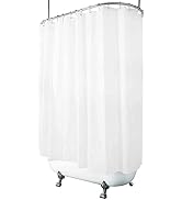 De-Mediocre Clawfoot Tub Shower Curtain 180x70 Inch White Liner All Warp Around Extra Wide 36 Met...
