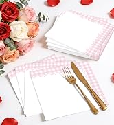 light pink gingham cocktail napkins paper dessert beverage napkins disposable checkered party napkin