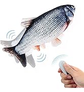 Remote Control Fish Cat Toy - Electric Floppy Fish Dog Toy, 11" Realistic Flopping Fish Kicker To...