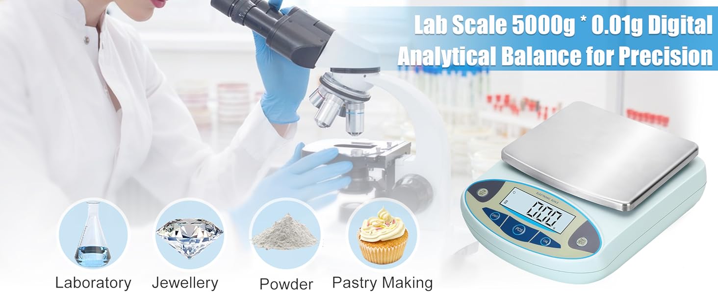 Lab Scale 5000gx0.01g Analytical Balance