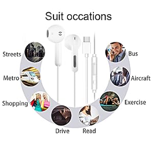 USB C Headphones for iPhone 16 15 Pro Max USB C Wired Earbuds Type C Earphones Wired for Samsung