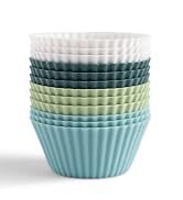 Silicone baking cups in white, navy, sage, and light blue