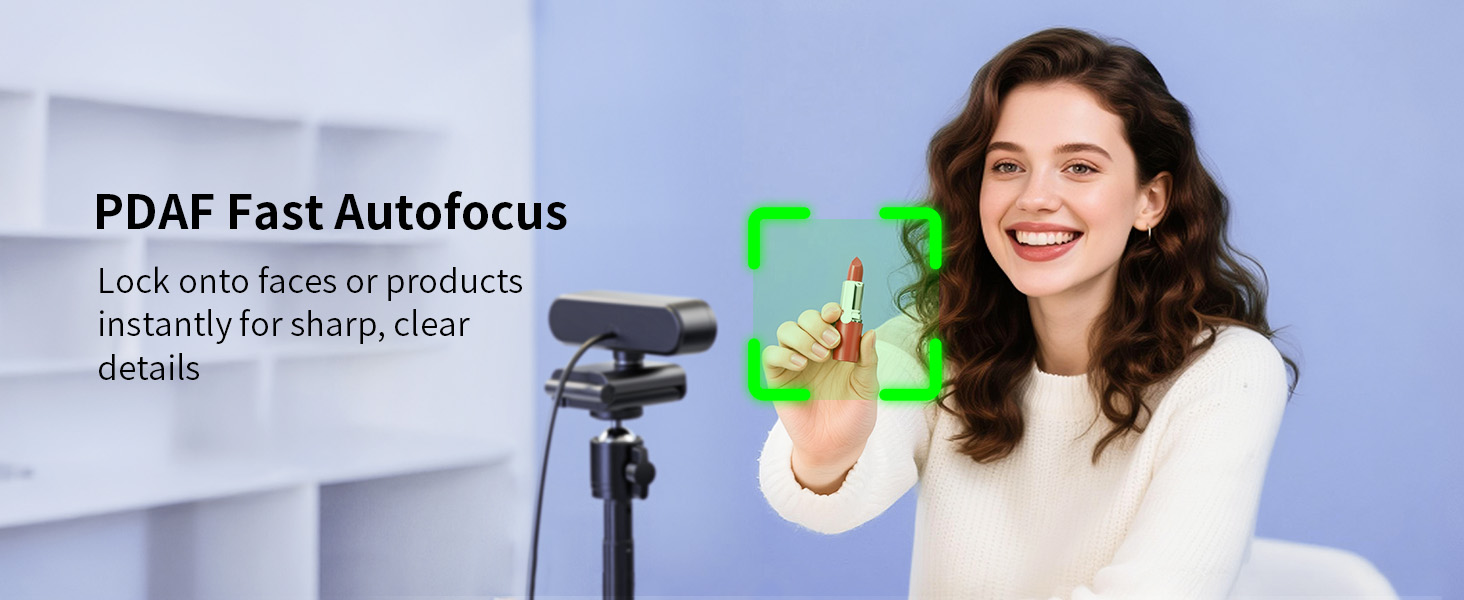 Max 11X Hybrid Zoom & PDAF Autofocus EMEET C60E Dual-Camera 4K Webcam for Streaming