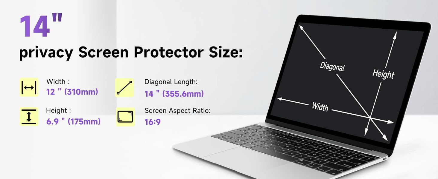 laptop privacy screen 14 inch hp elitebook