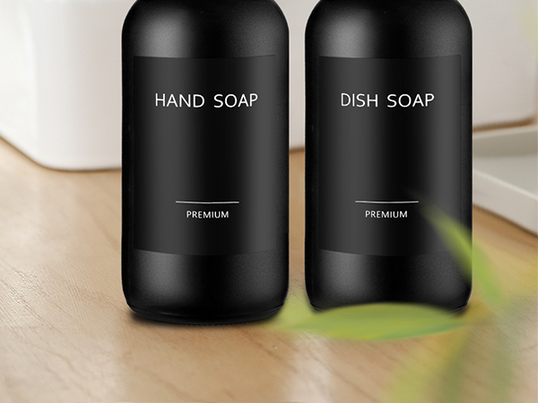 black soap dispenser