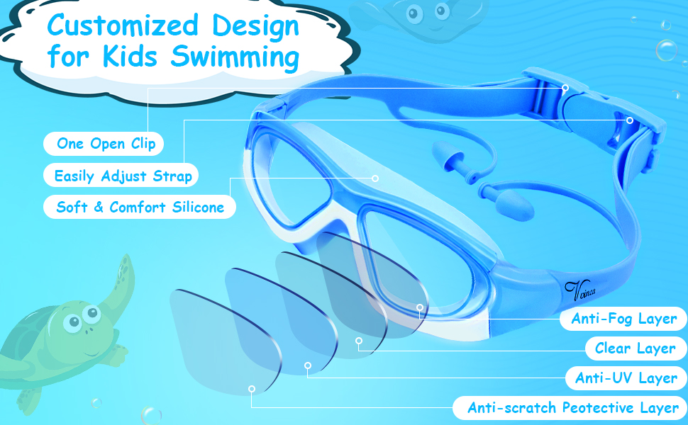 kids goggles for swimming 3-5