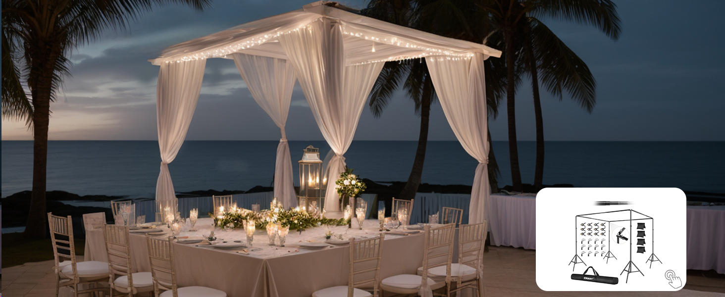 Emart Backdrop Stand, 10x10x7ft Square Large Adjustable Backdrop Stand