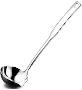 Hvanam Kitchen Soup Ladle 304 Stainless Steel Punch Metal Luminous Ladell Spoons With Pour Spout ...