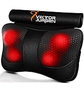 VIKTOR JURGEN Shiatsu Back Massager with Heat - Kneading Massage Pillow for Neck, Shoulder Pain R...