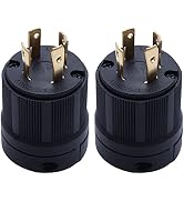 Muelnmey Locking Male Plug NEMA L14-30P 2PCS for Generators, Electrical Plug with Extension Cord ...