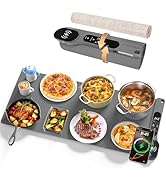 New Food Warming Mat with Wireless Charger, 34”x15” Extra Large Roll Up Food Warmer Fast Heating ...