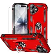 HNHYGETE for iPhone 17 Case with Screen Protector: 360°Grade Rotatable Kickstand (Non-Slip) Milit...