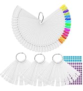 BQAN 200 Pcs Nail Swatch Sticks with Ring, Nails Art Display/Nail Practice Sticks for Home or Sal...