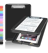 Clipboard with Storage, Clipboards 8.5x11 with Storage, Nursing Clip Board Foldable, Smooth Writi...