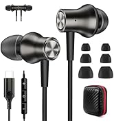Jiunai USB C Headphone for Samsung S24, Type C Wired Earbuds with Mic in Ear Magnetic Noise Isola...