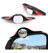 LivTee Car Blind Spot Mirror with Side Mirror Rain Guard 2 Pack, Carbon Fiber 2-in-1 Rear View Ra...