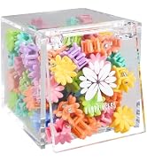 KANPRINCESS 70PCS Mini Claw Clips Small Hair Clips With Fancy Box Flower Claw Clips for Hair Colo...