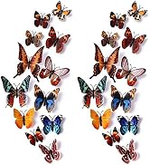 24pcs 3D Vivid Special Man-Made Lively Butterfly Wall Stickers Removable Butterflies Wall Decals ...