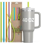 Premium Reusable Silicone Straws for Stanley 40 Oz Tumbler - Replacement 12 Inch Extra Large for ...