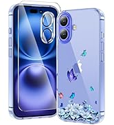 toushion 3 in 1 for iPhone 16 Case Clear, Screen Protector *1 & Camera Lens Protector*1, Print Sh...