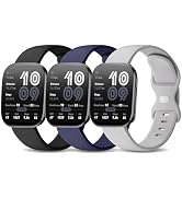 Kollody 3 Pack Silicone Sport Watch Bands Compatible with Amazfit Bip 6/Bip 5/Balance 2,22mm Soft...