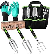Heavy Duty Garden Tool Set - Gardening Tools Set with Bag and Non-Slip Rubber Grip - Garden Hand ...