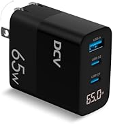 DCV 65W USB C Charger, GaN 3-Port Fast Charging Block with LED Digital Display, PD/PPS/QC 3.0 Fol...