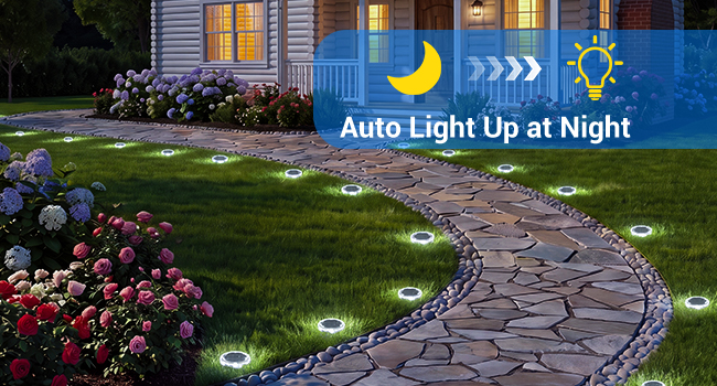 flat solar lights outdoor pathway