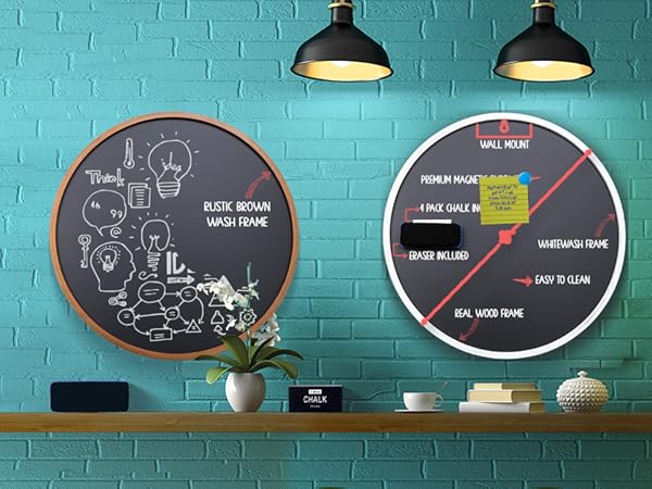 Round magnetic chalkboard