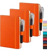 NIRMIRO Small Journal Notebook, 3 Pack Mini Pocket Notepads with Pen for Work Writing, Small Leat...