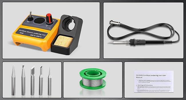 Packaging list of cordless soldering iron kit