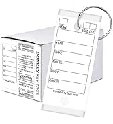 Donkey Key Tags, Laminated Self-Protecting (250 Tags Per Box with Metal Rings) (White)