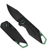 FLISSA KÜRX 14C28N Mini Folding Pocket Knife with Carabiner Clip | 2-Inch Blade Length, EDC Knife...