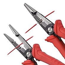 wire stripping stripper cutting cutter gripping crimping needle nose plier electrician insulated non