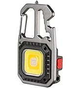 BY-J Cob Mini Flashlight Keychain Light, 500 Lumens Bright Rechargeable, Small Multi-Function Wor...