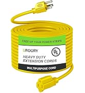 Outdoor Extension Cord Waterproof 100 FT, Yellow 14/3 SJTW Heavy Duty, Flexible 100% Copper 3 Pro...
